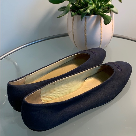 GUCCI FLATS Navy Color VTG 1990 - Picture 1 of 5